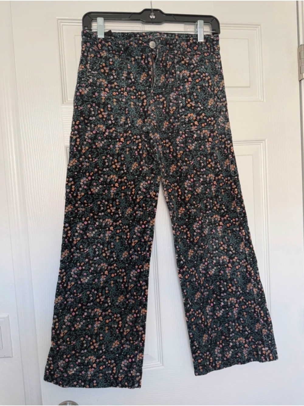 Art Class Dark Floral Wide Leg Corduroy Pants